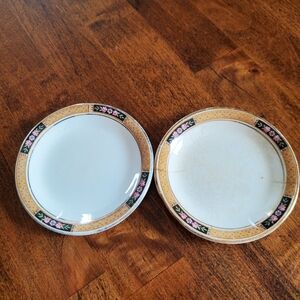 Miniature Floral Rimmed Plates Vintage